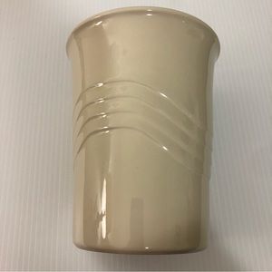 Le Gourmet Chef Wave Design Ivory Stoneware Utensil Canister Crock Holder